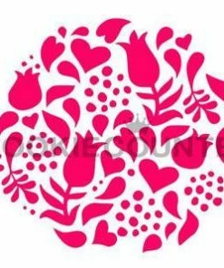 Cookie Countess Tulips And Hearts Stencil