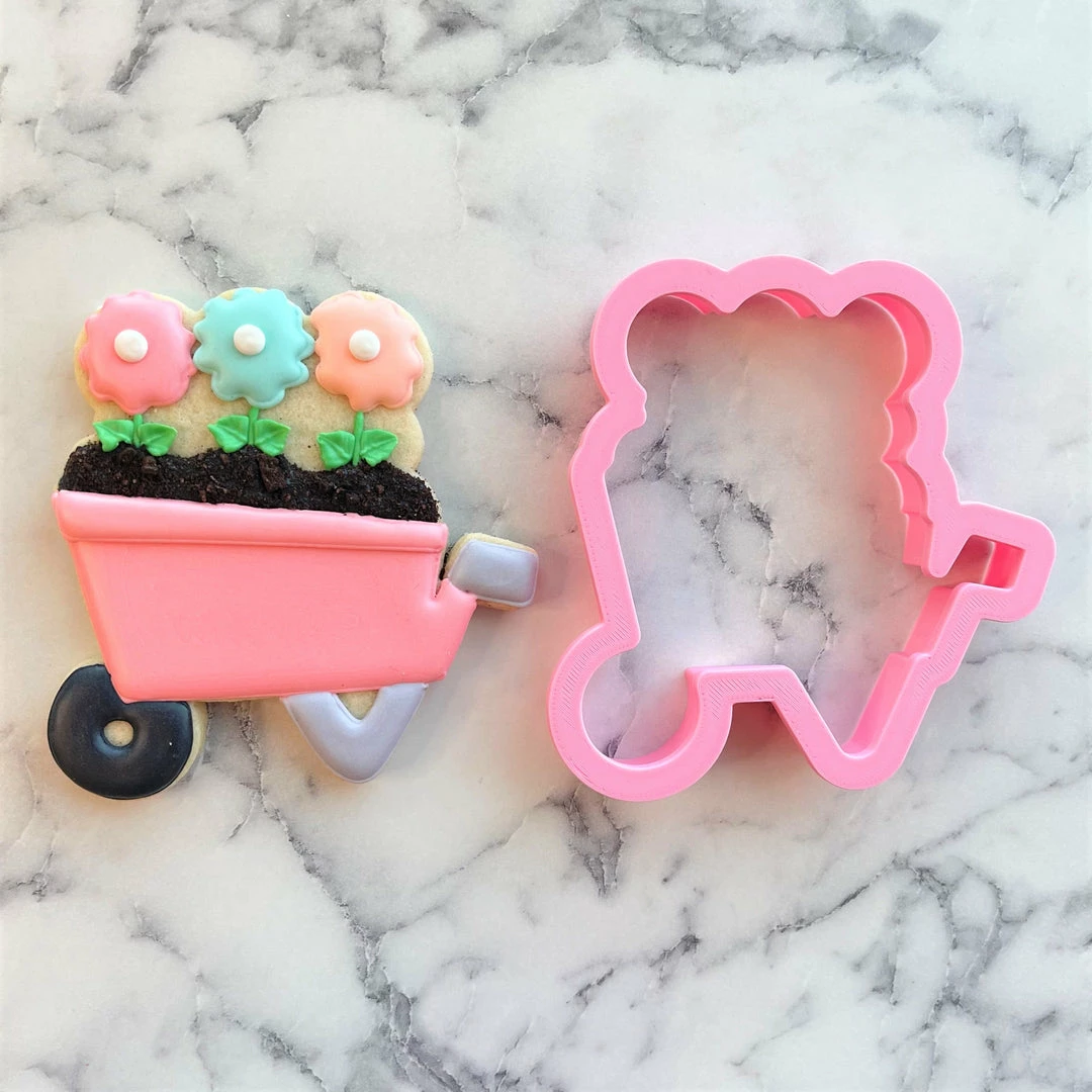 Flour Box Bakery Wheelbarrow With Flowers Cookie Cutter Cutters 3 Flour Box Bakery Wheelbarrow With Flowers Cookie Cutter Cutters