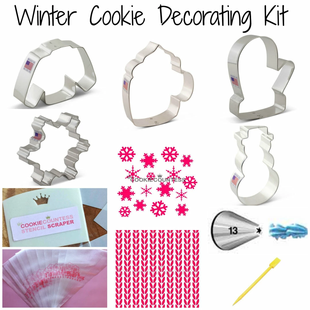 Flour Box Bakery Cutters Winter Cookie Decorating Kit 4 Flour Box Bakery Cutters Winter Cookie Decorating Kit