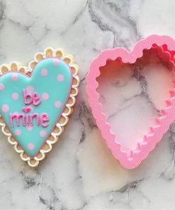 Flour Box Bakery Cutters Wonky Lace Heart Cookie Cutter