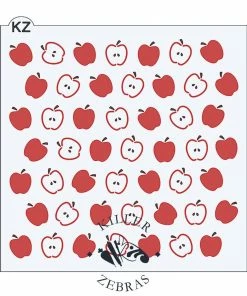 Killer Zebras Stencils Apples 2pc KZ Stencil