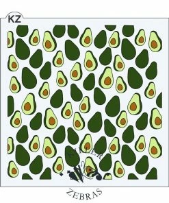 Killer Zebras Stencils Avocados 3pc KZ Stencil