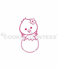 Cookie Countess Stencils Baby Chick In Egg PYO Stencil