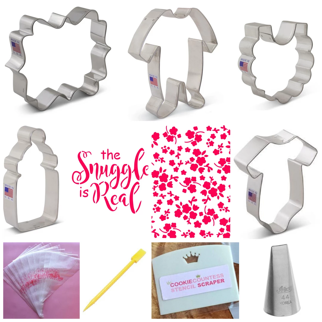 The Flour Box Cutters Baby Cookie Decorating KIT 4 The Flour Box Cutters Baby Cookie Decorating KIT