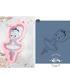 Killer Zebras Ballerina KZ Cookie Cutter And Stencil SET 7 Killer Zebras Ballerina KZ Cookie Cutter And Stencil SET