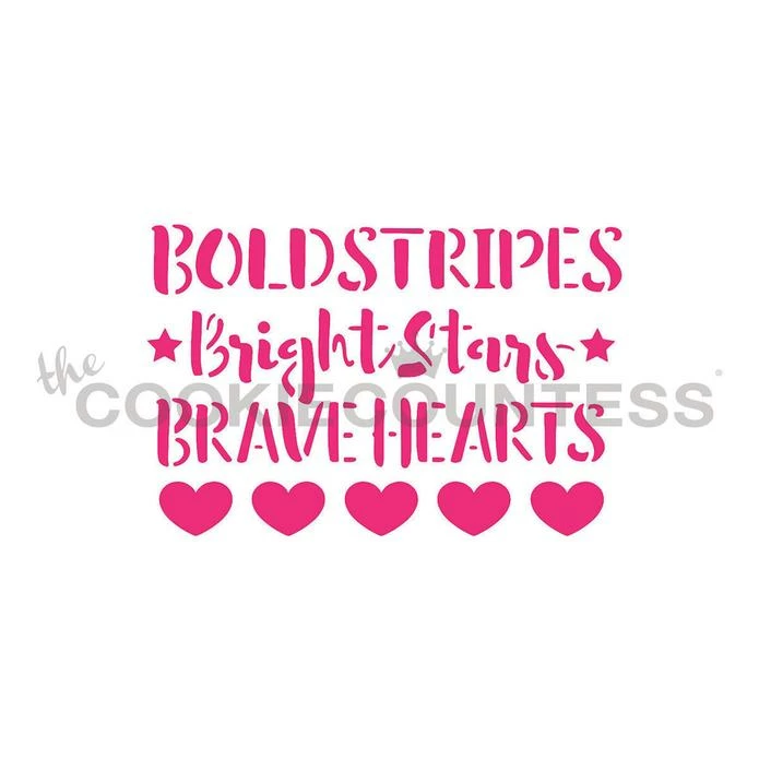 Cookie Countess Bold Stripes Bright Stars Brave Hearts Stencil Stencils 3 Cookie Countess Bold Stripes Bright Stars Brave Hearts Stencil Stencils