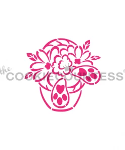 Cookie Countess Bunny Butt In Basket PYO/drawn By Krista Stencil Stencils