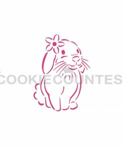 Cookie Countess Bunny With Flower PYO Stencil Stencils
