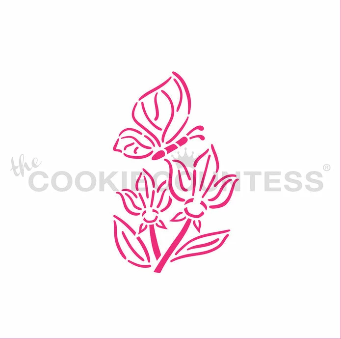 Cookie Countess Butterfly And Flower PYO Stencil Stencils 3 Cookie Countess Butterfly And Flower PYO Stencil Stencils