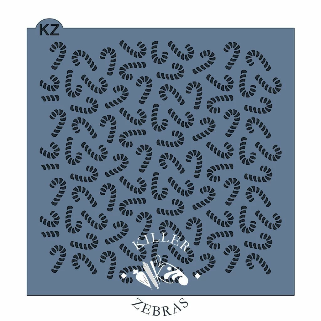 Killer Zebras Candycane KZ Stencil Stencils 3 Killer Zebras Candycane KZ Stencil Stencils