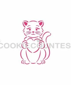 Cookie Countess Cat With Heart PYO Stencil