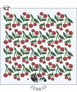 Killer Zebras Stencils Cherries 2pc KZ Stencil