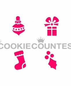 Cookie Countess Stencils Christmas Quad Stencil