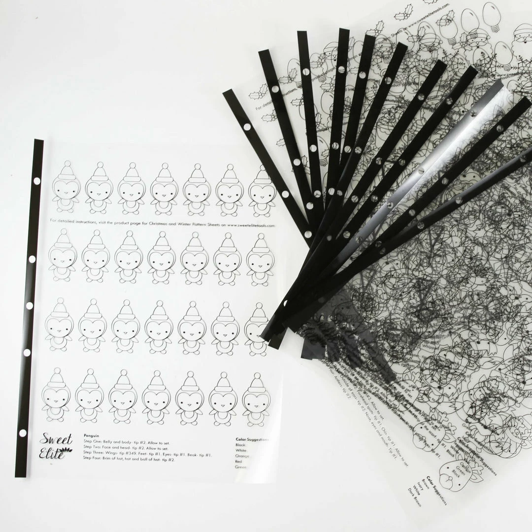 Sweet Elite Christmas And Winter Pattern Sheets For Royal Icing Transfers 5 Sweet Elite Christmas And Winter Pattern Sheets For Royal Icing Transfers