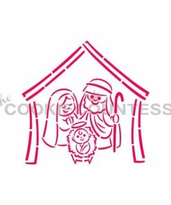 Cookie Countess Christmas Manger 4pc PYO Stencil Set Stencils 12 Cookie Countess Christmas Manger 4pc PYO Stencil Set Stencils