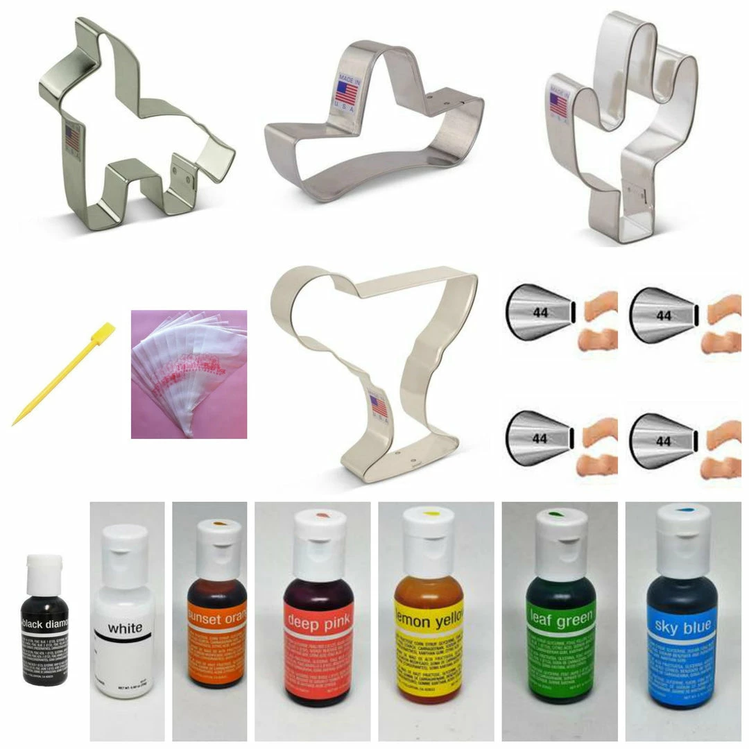 Flour Box Bakery Fiesta/Cinco De Mayo Cookie Decorating Kit For Online Class 4 Flour Box Bakery Fiesta/Cinco De Mayo Cookie Decorating Kit For Online Class