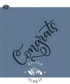 Killer Zebras Congrats KZ Cookie Cutter And Stencil SET Cutters