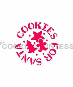 Cookie Countess Stencils Cookies For Santa ROUND Stencil