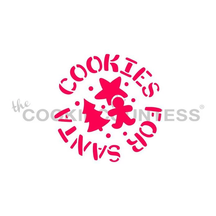 Cookie Countess Stencils Cookies For Santa ROUND Stencil 3 Cookie Countess Stencils Cookies For Santa ROUND Stencil