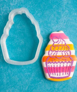 Cookie Countess Cutie Cupcake DWC/PYO Stencil And Cutter Set Cutters