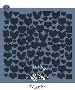 Killer Zebras Cutie Hearts KZ Stencil