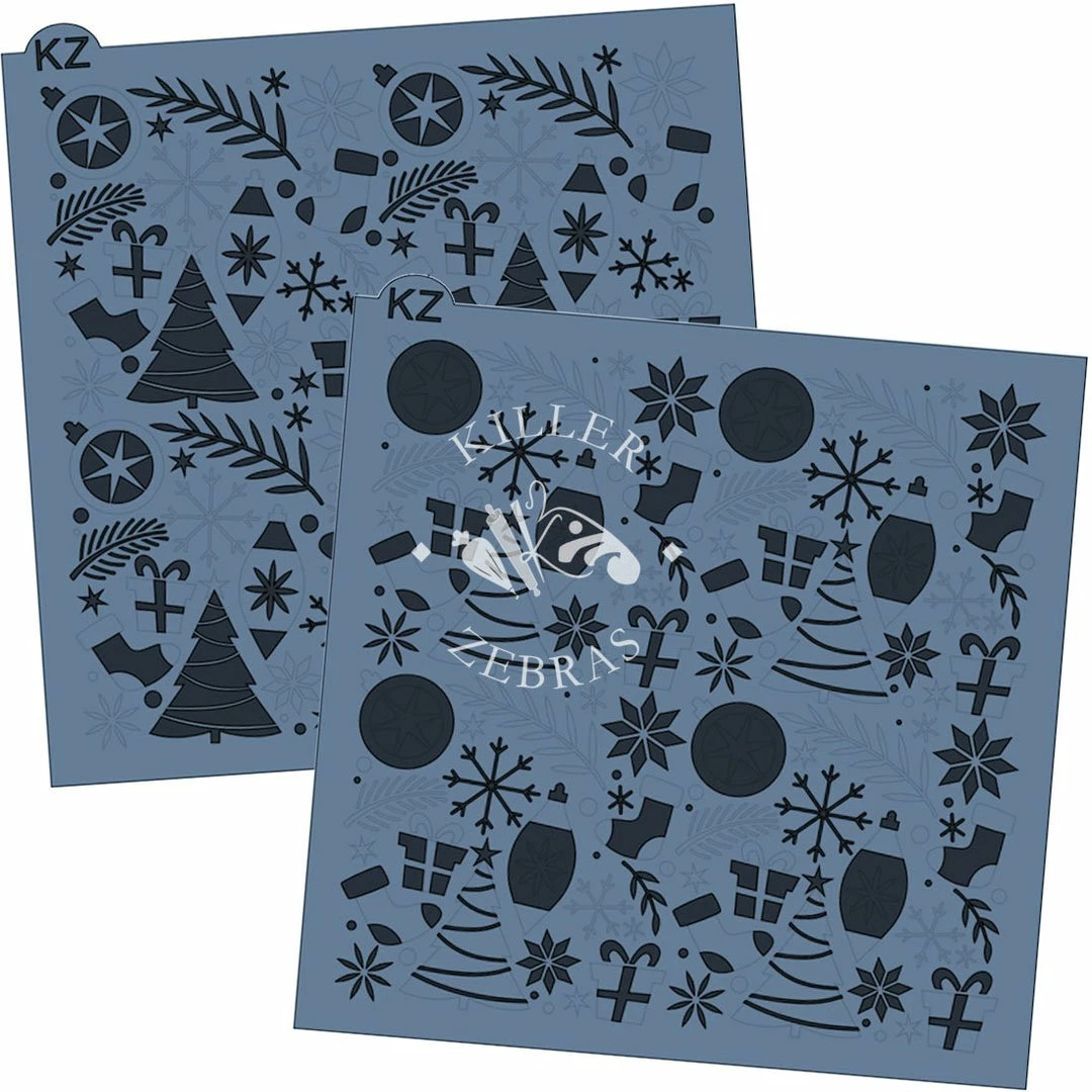 Killer Zebras Deck The Halls 2pc KZ Stencil 4 Killer Zebras Deck The Halls 2pc KZ Stencil