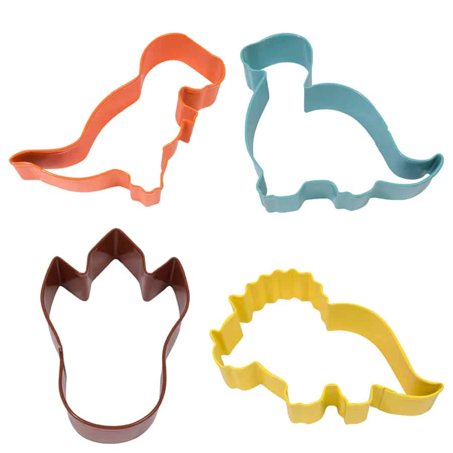 R&M International Baby Dinosaur 4 Pc Colored R&M Cookie Cutter Set Cutters 4 R&M International Baby Dinosaur 4 Pc Colored R&M Cookie Cutter Set Cutters