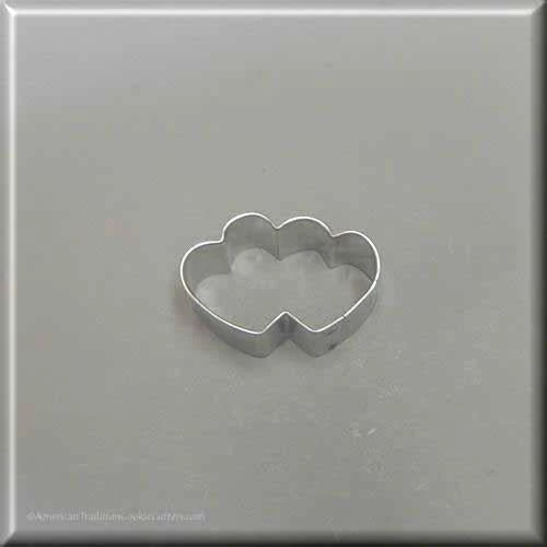 American Tradition Cutters Double Heart Mini Cookie Cutter 3 American Tradition Cutters Double Heart Mini Cookie Cutter
