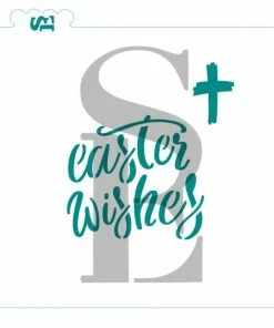 Stencil Expression Easter Wishes With Cross SE Stencil Stencils