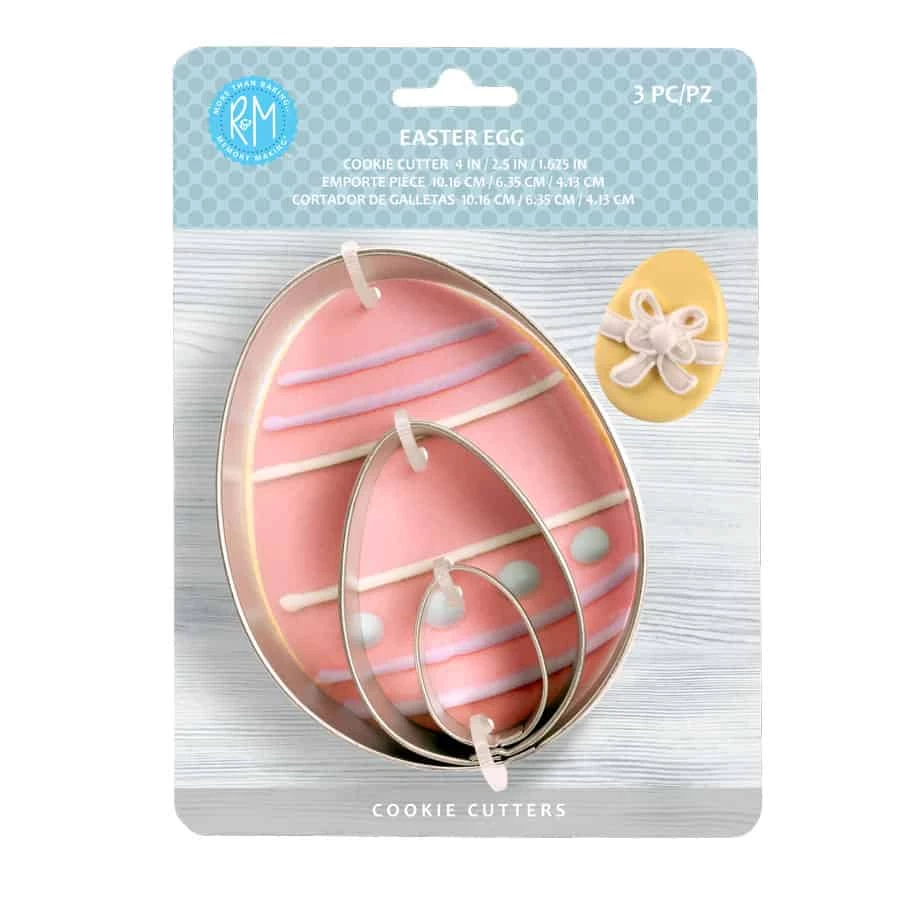 R&M International Cutters Easter Egg 3pc Cookie Cutter Set 3 R&M International Cutters Easter Egg 3pc Cookie Cutter Set