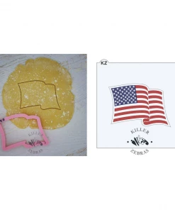 Killer Zebras Flag KZ Cookie Cutter And 3 Pc Stencil SET