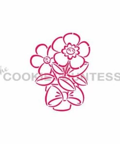 Cookie Countess Spring Flower Pot DWC/PYO Stencil