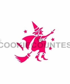 Cookie Countess Stencils Flying Witch Stencil