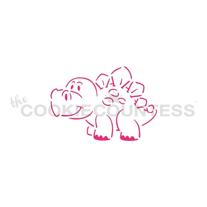 Cookie Countess Friendly Dinosaur PYO Stencil 3 Cookie Countess Friendly Dinosaur PYO Stencil