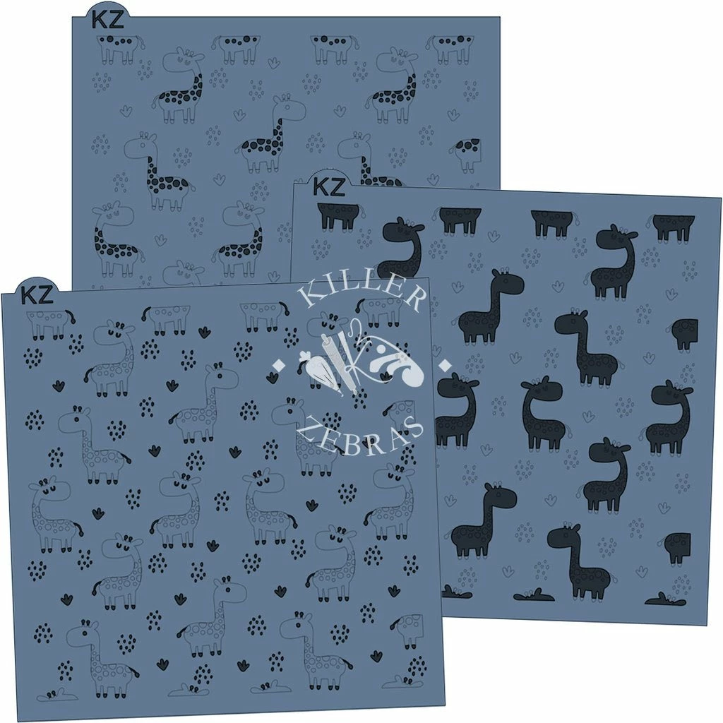 Killer Zebras Stencils Giraffes 3pc KZ Stencil 4 Killer Zebras Stencils Giraffes 3pc KZ Stencil