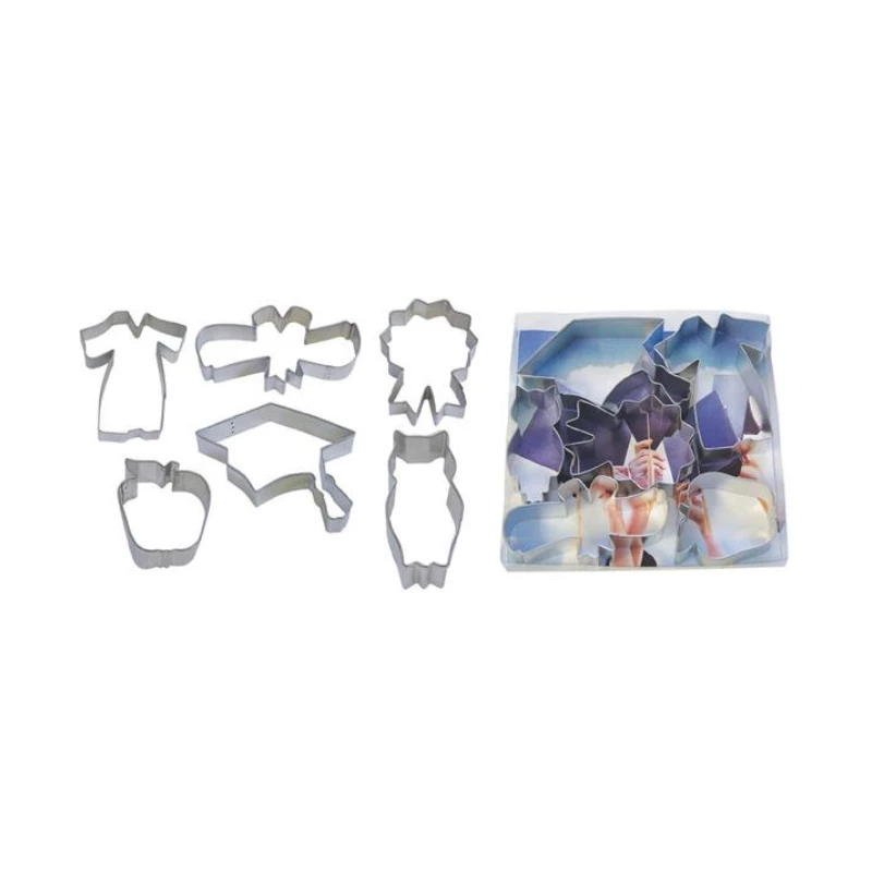 R&M International Graduation 6 Pc Cookie Cutter Set Cutters 3 R&M International Graduation 6 Pc Cookie Cutter Set Cutters