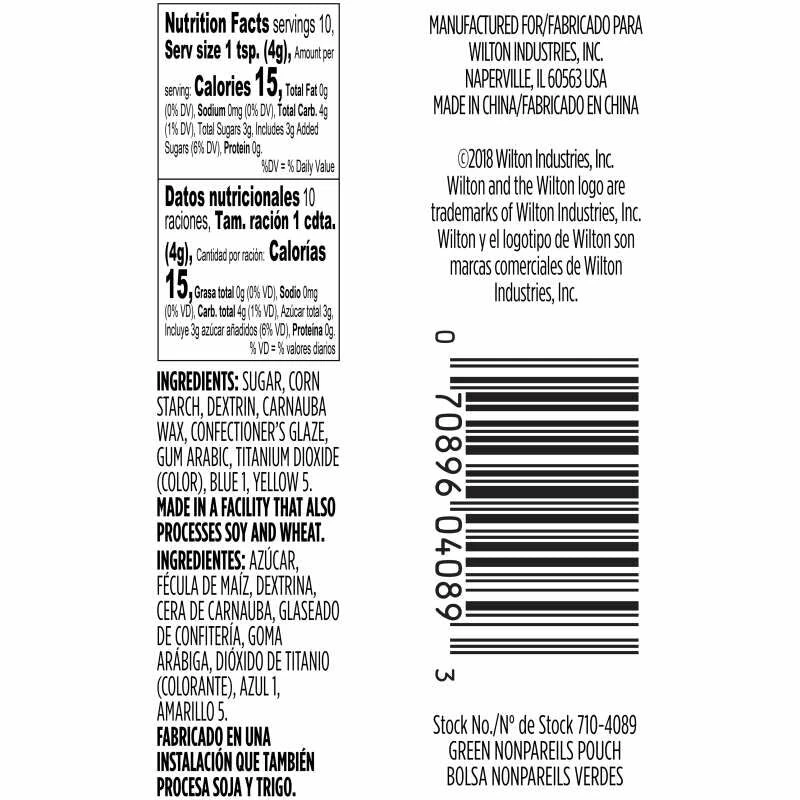 Wilton Green Nonpareils SMALL Sprinkle Pouch 5 Wilton Green Nonpareils SMALL Sprinkle Pouch