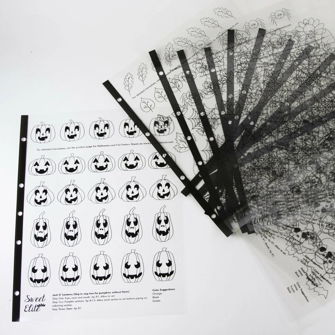 Sweet Elite Supplies Halloween And Fall Pattern Sheets For Royal Icing Transfers 5 Sweet Elite Supplies Halloween And Fall Pattern Sheets For Royal Icing Transfers