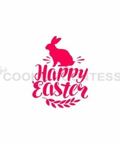Cookie Countess Stencils Happy Easter With Bunny Stencil