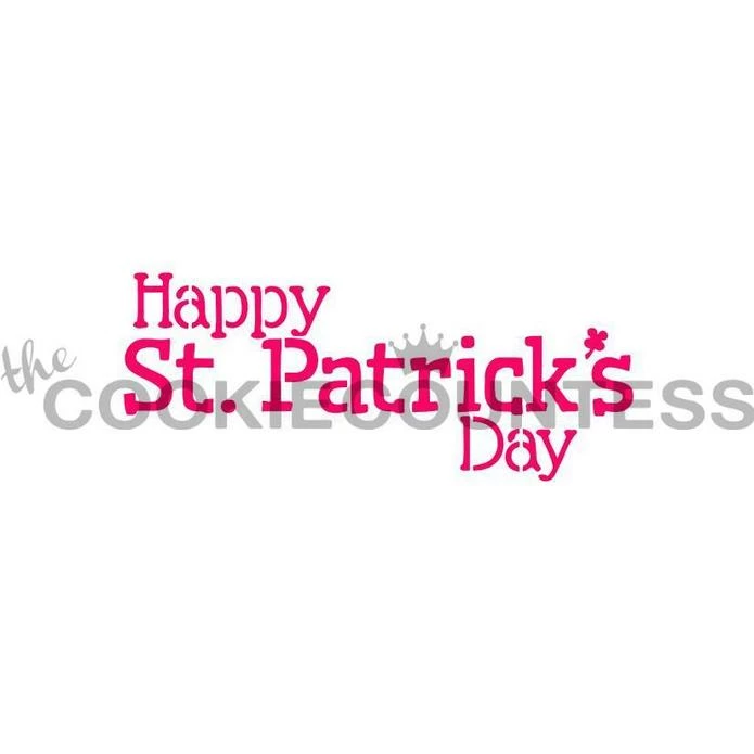 Cookie Countess Happy St. Patrick's Day Stencil Stencils 3 Cookie Countess Happy St. Patrick's Day Stencil Stencils