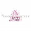 Cookie Countess Happy Birthday With Candles Stencil