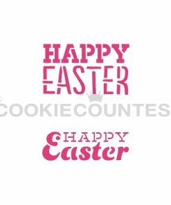 Cookie Countess Happy Easter 2 Ways Stencil