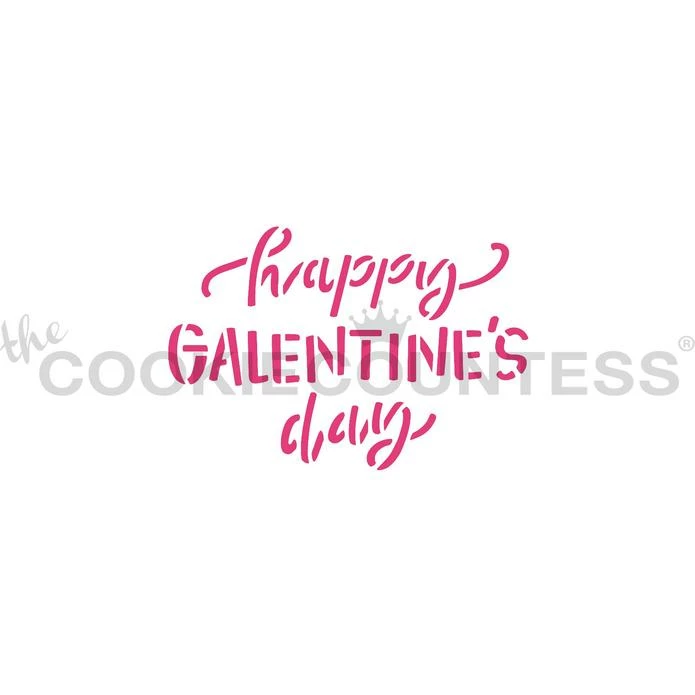 Cookie Countess Stencils Happy Galentine's Day Stencil 3 Cookie Countess Stencils Happy Galentine's Day Stencil