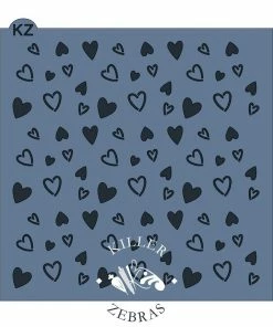 Killer Zebras Heart Doodle KZ Stencil