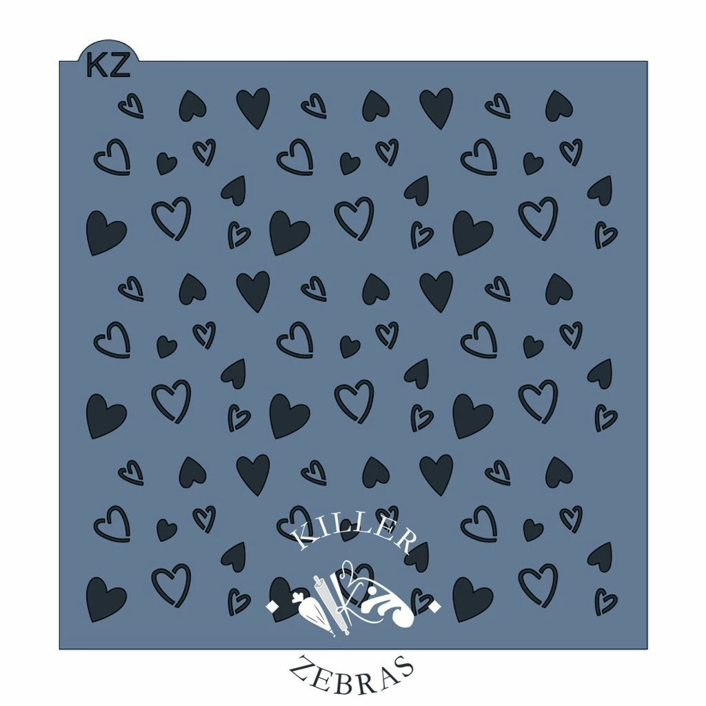 Killer Zebras Heart Doodle KZ Stencil 3 Killer Zebras Heart Doodle KZ Stencil