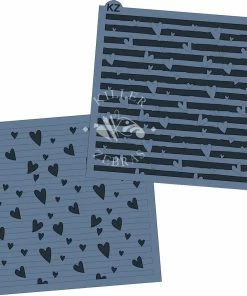 Killer Zebras Stencils Hearts & Stripes 2pc KZ Stencil