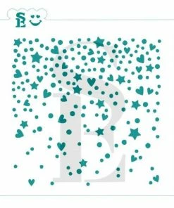 Stencil Expression Confetti W/ Hearts SE Stencil