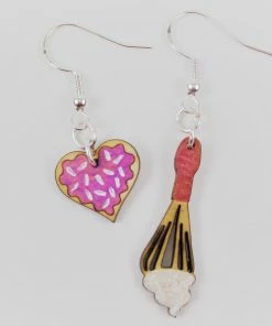 Claire Supplies Heart Cookie And Whisk With Icing Earrings