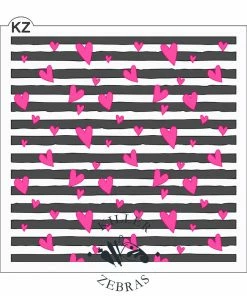 Killer Zebras Stencils Hearts & Stripes 2pc KZ Stencil