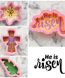 Flour Box Bakery He Is Risen Cookie Cutter Set With Stencil